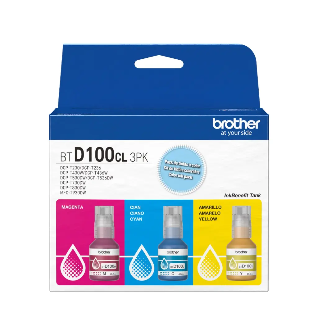 [60487] Brother pack tinta BTD100CL3PKMEX C/M/Y x 3