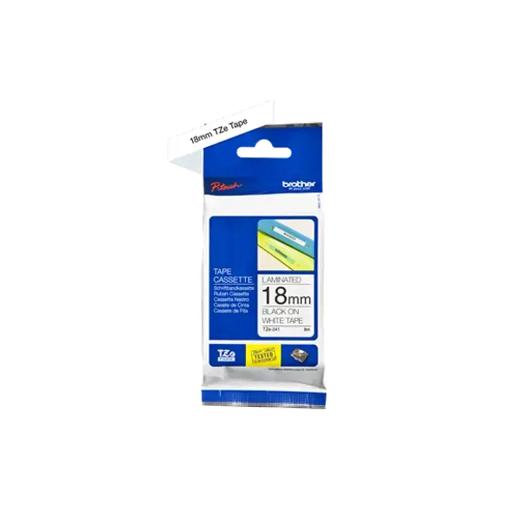 [60112] Brother TZe241 Cinta Negro/Blanco 18mm