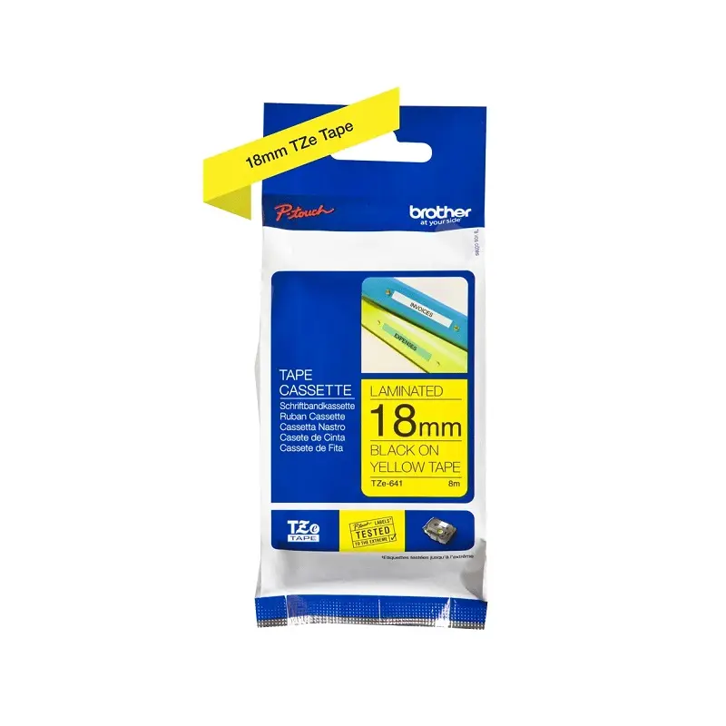 [61269] Brother TZe641 Cinta Negro/Amarillo 18mm